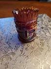 Vintage St. Clair Red Iridescent Carnival Glass Indian Head Toothpick  1976