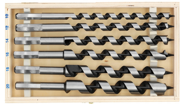 Spiralbohrer Lange Holzbohrer 230Mm Satz 6-Tlg Schlangenbohrer 10-20Mm-image