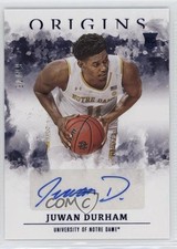 2021-22 Chronicles Draft Picks Origins Rookie Blue 60/75 Juwan Durham Auto 0c2