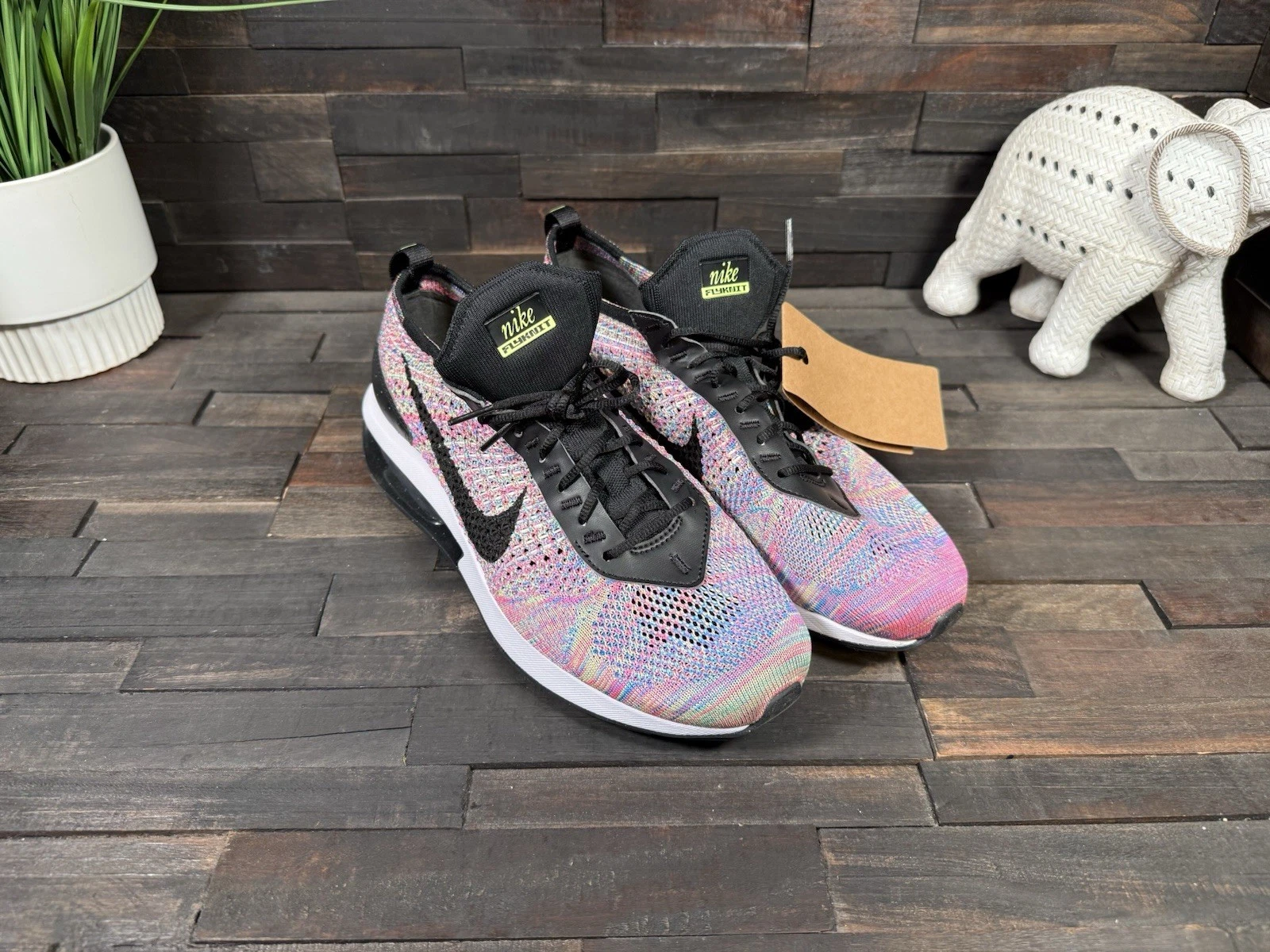 Nike Air Max Flyknit Racer Men's Shoes Ghost Green Pink DJ6106 300 Size 9