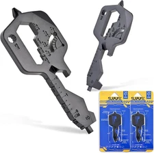 Men Keychain Multitool 2 Pack, 20 in 1 Key Shaped Pocket EDC Gadgets, Multi Tool