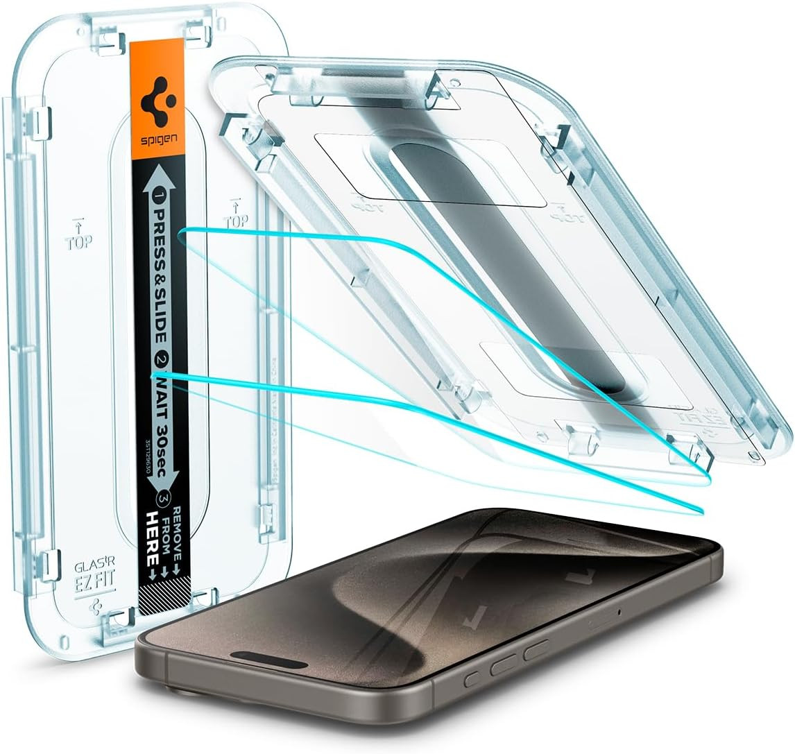 Tempered Glass Screen Protector [Glastr EZ FIT] Designed for Iphone 15 Pro Max [