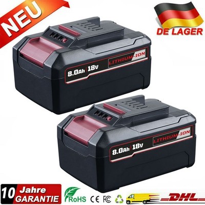 2 Pack 8,0Ah Ersatzakku Für Einhell Akku 18V Power X-Change PXC Lithium Batterie