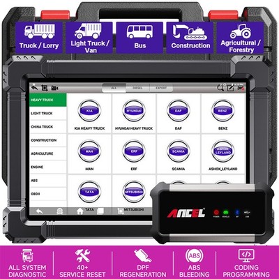 ANCEL X7 HD Heavy Duty Truck Scanner Semi Trucks Bi-directional Diagnostic Tool