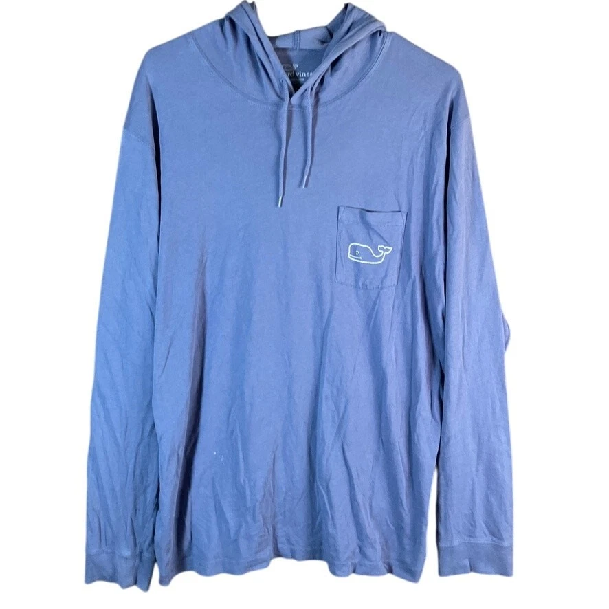 Vineyard Vines Womens Sweatshirt Purple Logo Hoodie Pullover Lightweight Medium