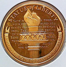 1886 LIBERTY  GOLD FANTASY COIN, NOT REAL COIN, PROOF LIKE FINISH, 39mm SIZE