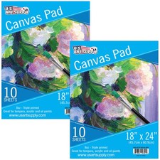 18" x 24" 10-Sheet 8-Ounce Triple Primed Acid-Free Canvas Paper Pad (2 Pads)