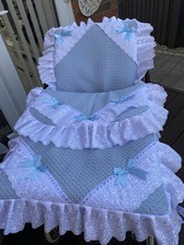 Babies Coach Built Blue And White Pram Set