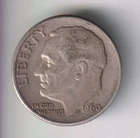 1960-D ROOSEVELT DIME 10¢ DENVER 90% SILVER COIN UNITED STATES MINT
