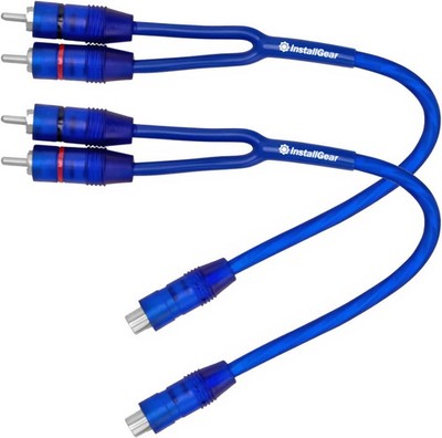 2 Pack, 1Ft Shielded RCA Y Splitter Adapter - 1 Female to 2 Male RCA Cables, Dur