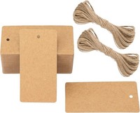 100 StüCk GeschenkanhäNger 4,5X9 Cm Braun Kraftpapier Mit Juteschnur 300G M²