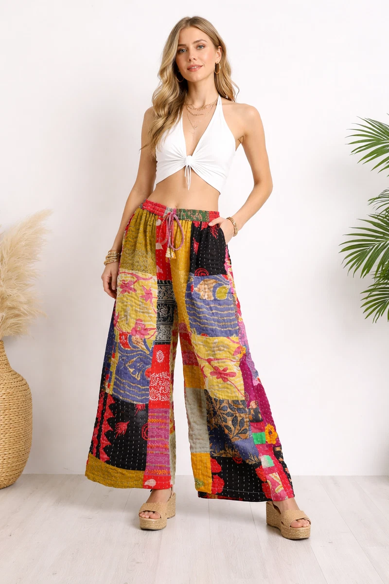 pantaloni hippie in cotone a gamba larga - Italia