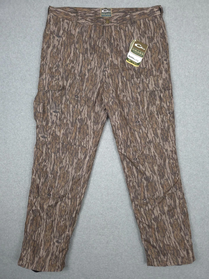 Drake Pants Mens Large Mossy Oak Bottomland Camo Waterfowl Hunting EST Dura Lite - Image 2 of 4