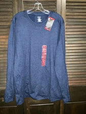 Men's NWT Maker’s Mark Luxe BLUE Brushed Crew Long Sleeved Shirt Sz XL