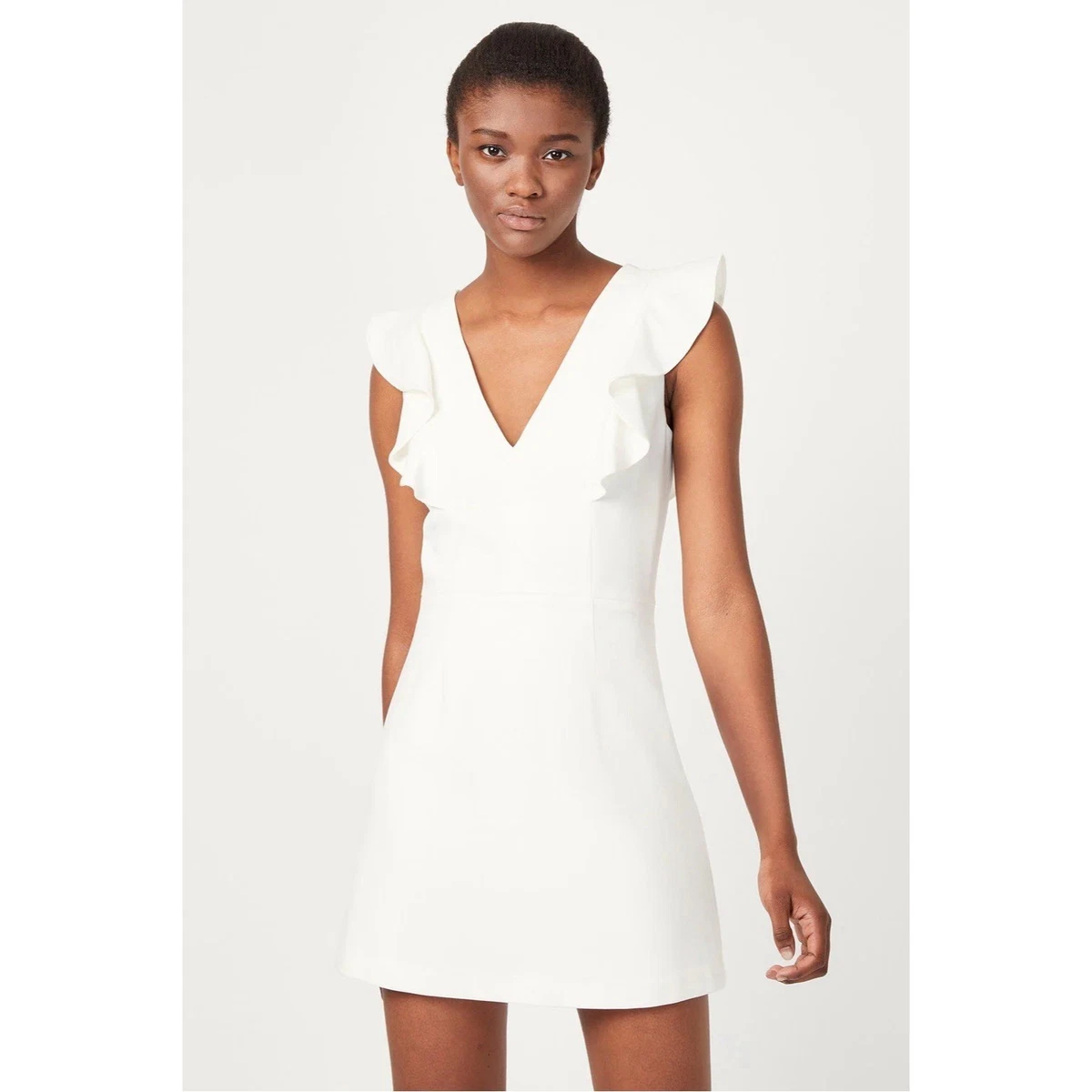 Vestido Corto Blanco Con Bordado Inglés De Algodón Alissa De French Connection