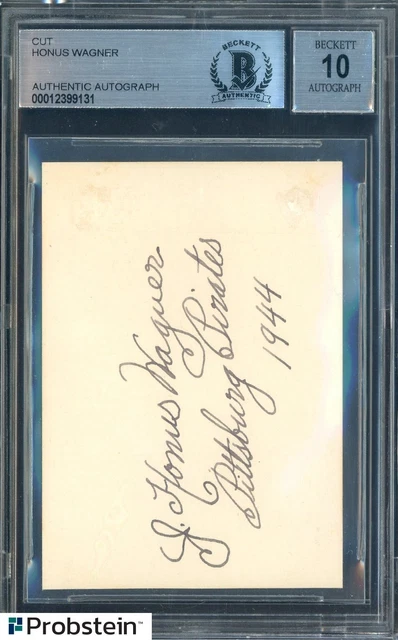 Honus Wagner HOF signierter Schnitt AUTO BGS BAS 10 AUTO