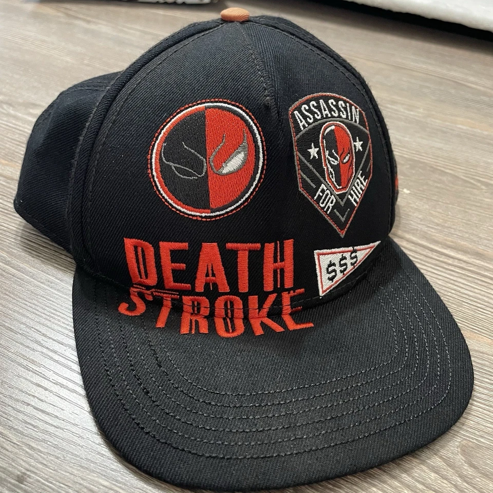 DC Comics DEATHSTROKE Adulto Gorra Sombrero Bordado Parcheado Snapback Ajustable Foto 2 de 4