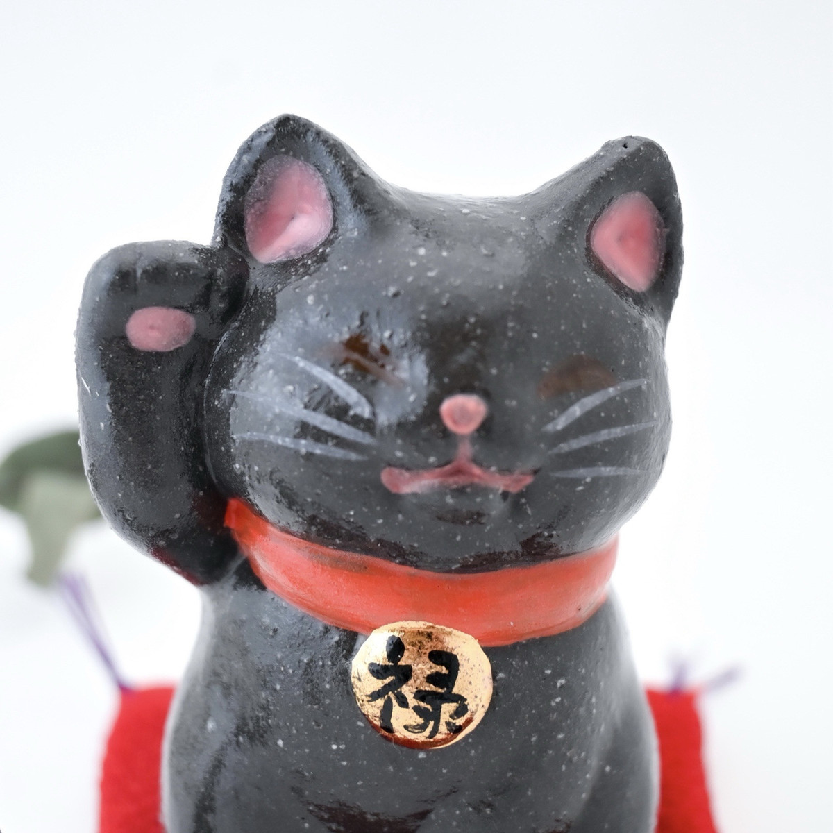 Japanese Handmade Black Beckoning Lucky Cat Maneki Neko Japanese Handmade Black Beckoning Lucky Cat Maneki Neko