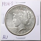 1924-S $1 Peace Silver Dollar in AU Condition #6824