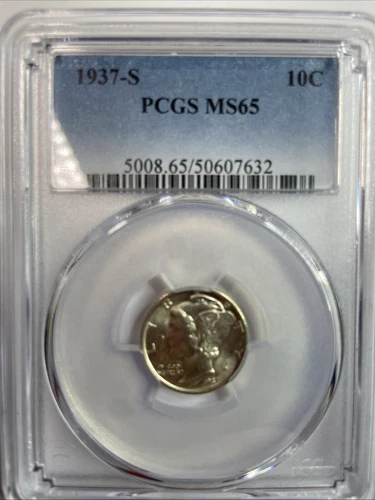 1937-S Mercury Dime PCGS MS65