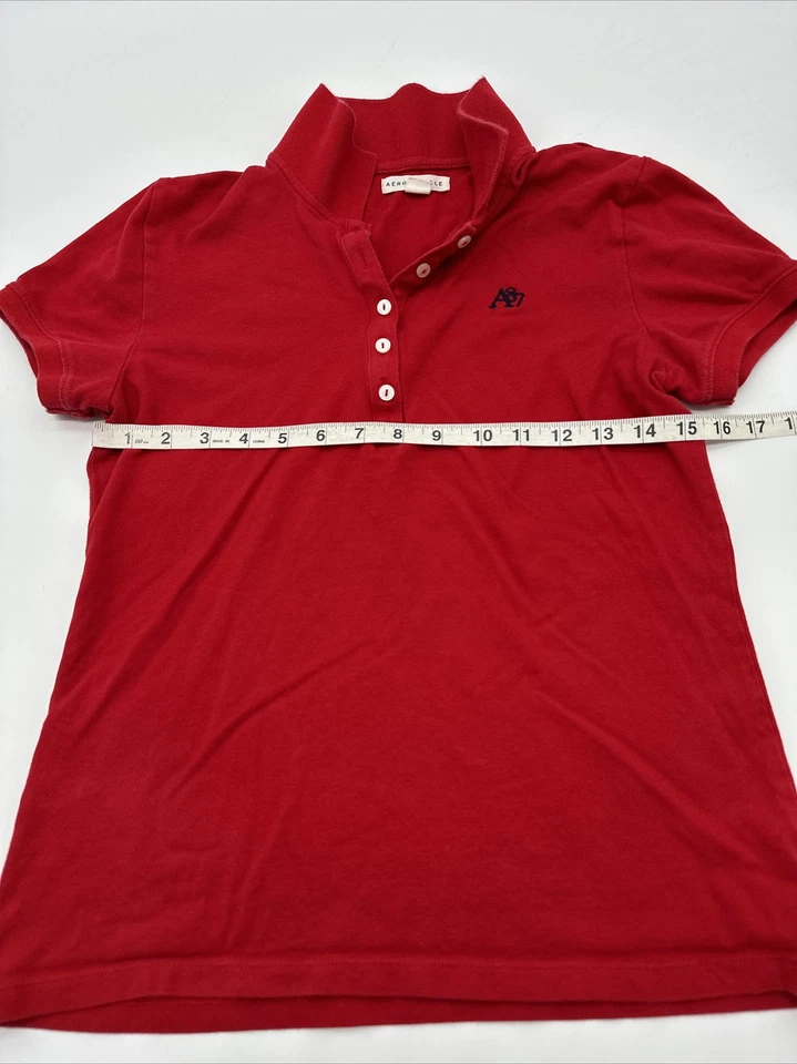 Aeropostale Polo Shirt Youth Boy Large Red Embroidered Logo…#8400 - Image 4 of 4