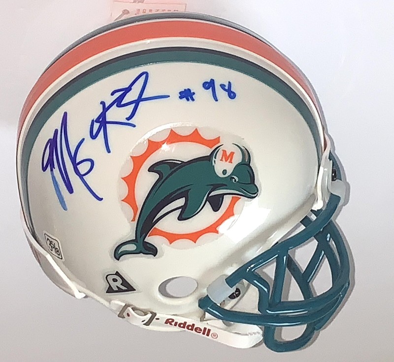 Matt Roth signed Miami Dolphins Mini Helmet nfl riddell football Iowa Hawkeyes