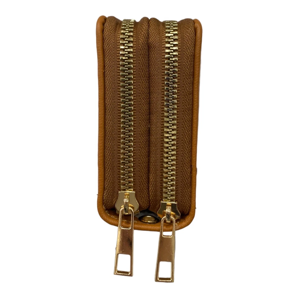 Portafoglio Doppia Zip In Simil Pelle PU Donna, Grandi scomparti Con Cinturino - Immagine 3 di 4