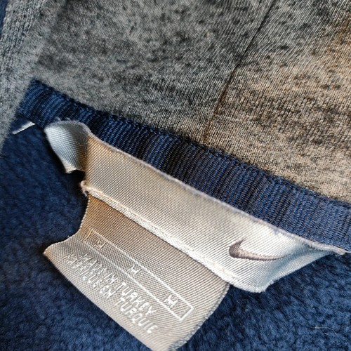 Vintage Nike Hoodie Mens Medium Navy Blue Pullover side Swoosh Classic Y2K retro - Picture 5 of 12