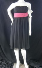 Bill Levkoff Designer Sample 8 Black Pink Bridesmaid Dress Prom Wedding Gown