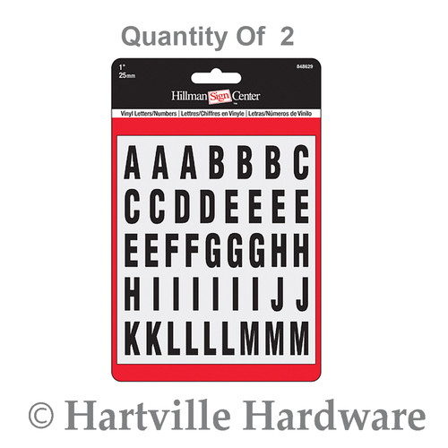 Hillman 848629 1" Black on White Reflective Letters & Numbers Kit - 2 Pk.