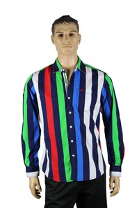 striped dress sleeve button shirt vip navy mens