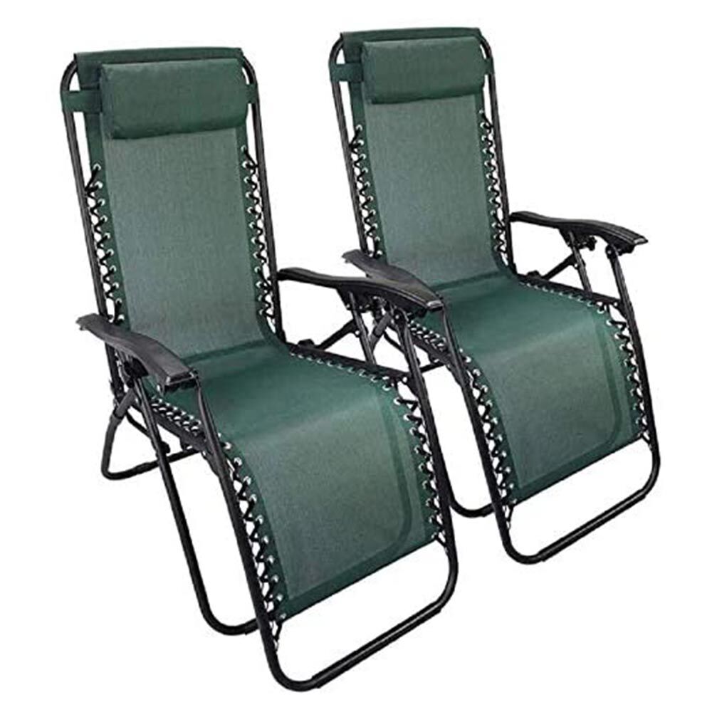 Sedia sdraio richiudibile a gravita zero verde salvaspazio 2 pz