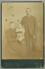 Young Family From Crumlin Mon Wales William Taylor Studio Cabinet Photograph