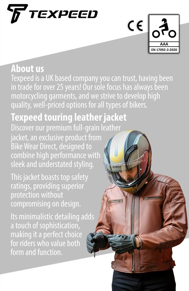 Leather Motorbike Motorcycle Jacket With Genuine CE Protective Biker Armour - Image 3 of 4