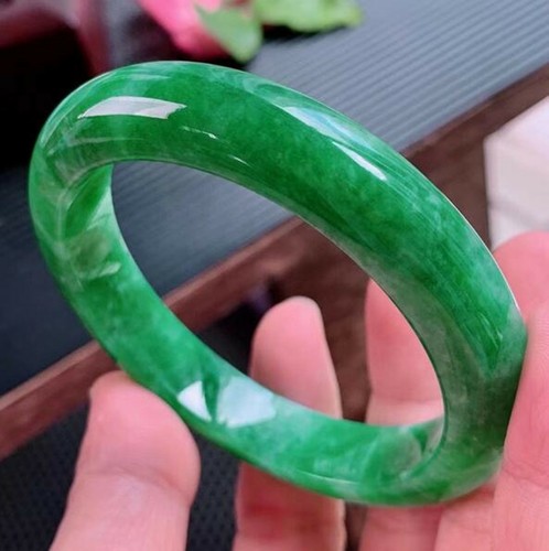 Brazalete brazalete de piedras preciosas de jade verde 100 % natural 54-60 mm joyería AAAAA++ - Imagen 11 de 15