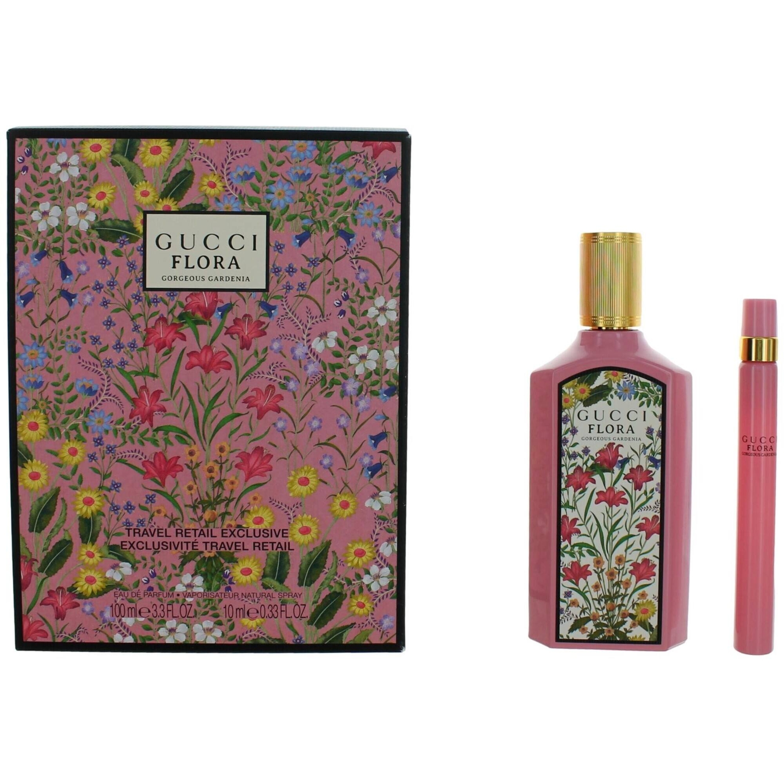 Подарочный набор Gucci Womens EDP Spray с ароматом Флоры и Гардении, 2 предмета