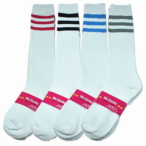 3-12 Pairs Womens Girls Funky Sports Cotton Knee High Long Tube Socks Size 9-11 - Picture 23 of 33