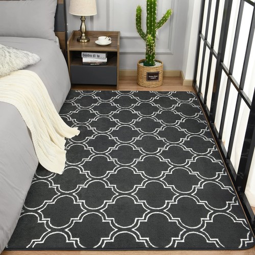 Shag Geometric Modern Area Rug for Bedroom, 5x7 Feet Memory Foam Indoor Carpe... - Picture 3 of 7