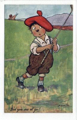 DID YOU SEE IT GO!: Comic Golf Postkarte von J M Hamilton (C83549)