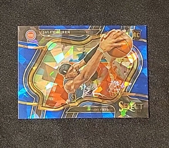 2022-23 Panini Select Jalen Duren Courtside Blue Cracked Ice Rookie #286 Pistons