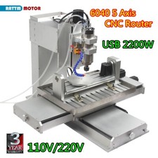 5 Axis 6040 2200W CNC Router USB MACH3 3D Cutting Drill Engraver Milling Machine