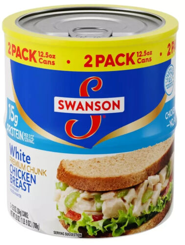 (2 Pack) Swanson White Premium Chunk Canned Chicken Breast in Water, Fully Cooke