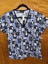 NWTS Absolute Pengins Medical Scrub Top Size Small