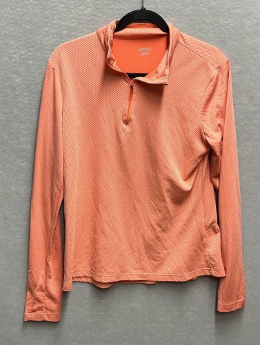 Jockey Woman’s Large Coral Pull Over Athletic Top Size Large 1/4 Zip
