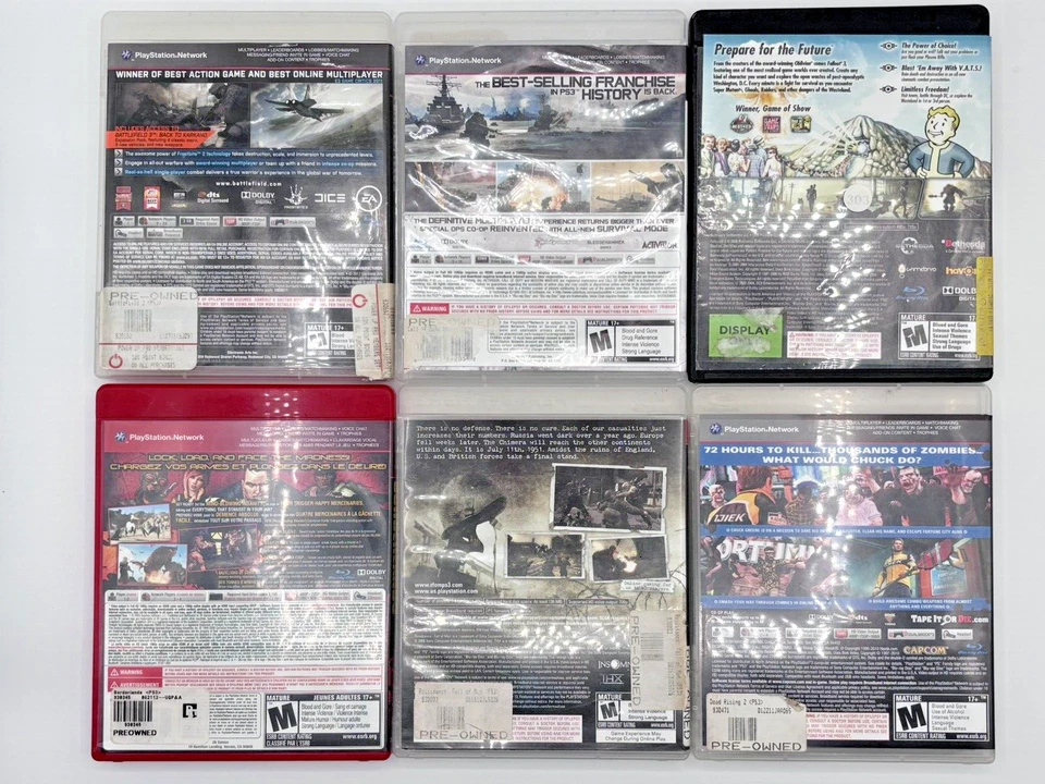 COD, Dead Rising 2, Fallout 3, Sony PlayStation 3 PS3 Tested Working Lot of 6 - Image 2 of 3