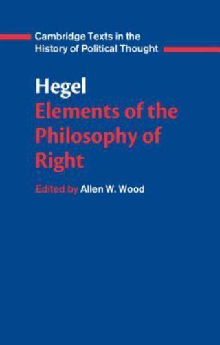Hegel: Elements of the Philosophy of Right Hegel Wood Nisbet Paperback