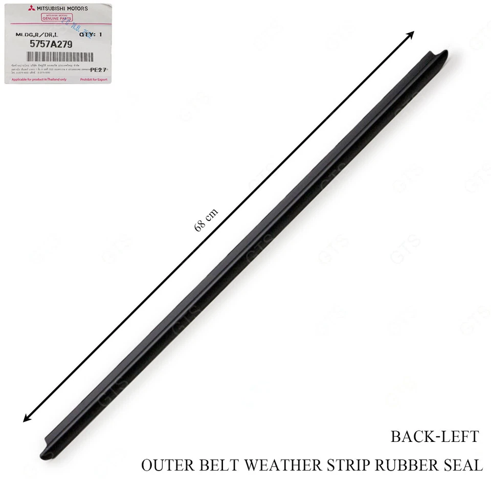 Rear Lh Outer Weatherstrip Door Belt For Mitsubishi Mirage Space Star '12 - 2018 - Image 2 of 4