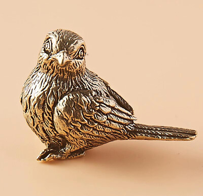 Brass Sparrow Figurine Small Animal Statue Table Office Home Decoration Toy