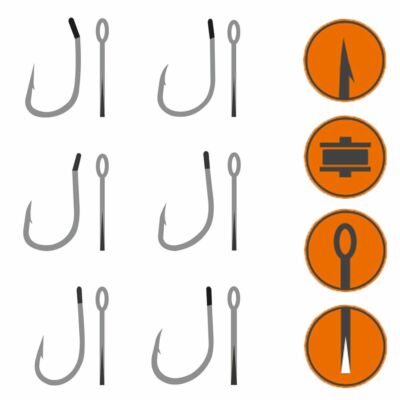 8 x Karpfen PREMIUM Haken Life ORANGE PTFE Coating Karpfenhaken Friedfischhaken