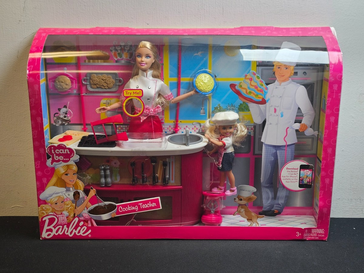 Barbie & Kelly I Can Be Cooking Teacher Mattel NIB 2010 Playset